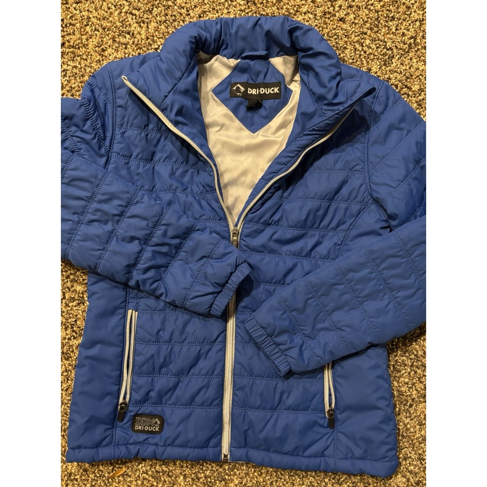 Women's Winter Coat Dri Duck Brand Quilted Blue Jacket Small‎